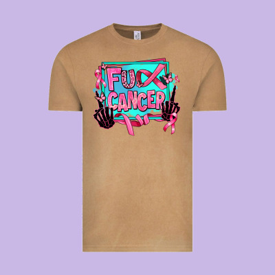 Fuck Cancer Vintage Tee Designed By Adodesignshop