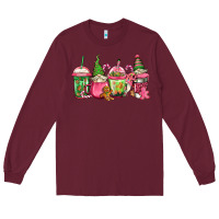 Burgundy pink christmas gnomes coffee cups Long Sleeve Tee - Jasminsmagicworld