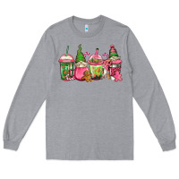Heather Grey pink christmas gnomes coffee cups Long Sleeve Tee - Jasminsmagicworld
