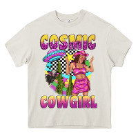 Cream cosmic cowgirl Heavy Core Tee - texasbilliewilder