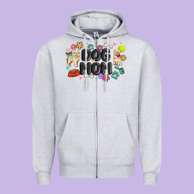 Dog Mom Zipper Hoodie Designed By Maliassmallbusiness