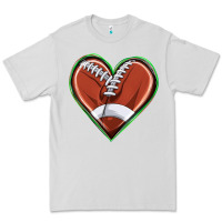 Dove Grey football heart Premium Tee - texasbilliewilder