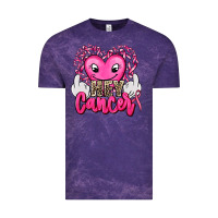 Cloud Purple hey cancer with middle fingers Vintage Tee - AdoDesignShop