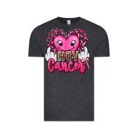 Vintage Black hey cancer with middle fingers Vintage Tee - AdoDesignShop