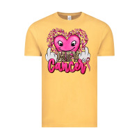 Vintage Mustard hey cancer with middle fingers Vintage Tee - AdoDesignShop