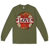 Army Green hello love bug ladybug ornament Long Sleeve Tee - BarkalooDesign