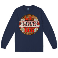 Navy hello love bug ladybug ornament Long Sleeve Tee - BarkalooDesign