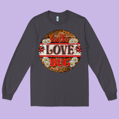 Hello Love Bug Ladybug Ornament Long Sleeve Tee Designed By Barkaloodesign