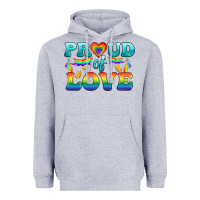 Heather Grey Lgbtq Proud Of Love Heavyweight Hoodie - BundleAndBundleShop