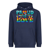 Navy Lgbtq Proud Of Love Heavyweight Hoodie - BundleAndBundleShop