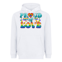 White Lgbtq Proud Of Love Heavyweight Hoodie - BundleAndBundleShop
