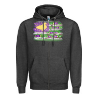 Charcoal Heather mardi gras duck call flag Zipper Hoodie - MaliasSmallBusiness
