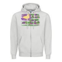 Dove Grey mardi gras duck call flag Zipper Hoodie - MaliasSmallBusiness