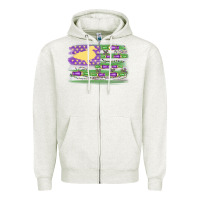 Oatmeal Heather mardi gras duck call flag Zipper Hoodie - MaliasSmallBusiness