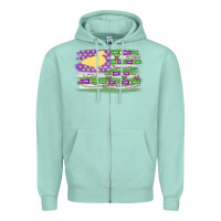 Seafoam mardi gras duck call flag Zipper Hoodie - MaliasSmallBusiness
