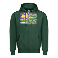 Sports Green mardi gras duck call flag Zipper Hoodie - MaliasSmallBusiness