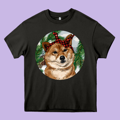 Heavy Core Tee Shiba Inu Christmas