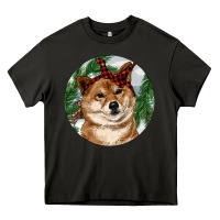 Asphalt Shiba Inu Christmas Heavy Core Tee - RanaPortraitStore