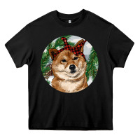 Black Shiba Inu Christmas Heavy Core Tee - RanaPortraitStore