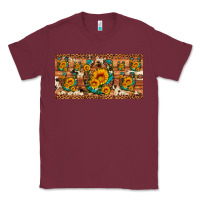 Burgundy sunflower gemstone leopard cowhide horseshoe license plate Classic Tee - Artiststas