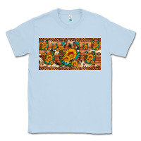 Dusty Blue sunflower gemstone leopard cowhide horseshoe license plate Classic Tee - Artiststas