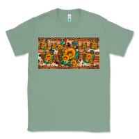 Sage sunflower gemstone leopard cowhide horseshoe license plate Classic Tee - Artiststas