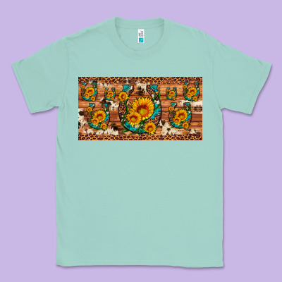 Sunflower Gemstone Leopard Cowhide Horseshoe License Plate Classic Tee Designed By Artiststas