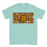 Seafoam sunflower gemstone leopard cowhide horseshoe license plate Classic Tee - Artiststas