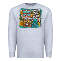 Heather Grey western leopard mema Premium Sweatshirt - LillyAllenDesigns
