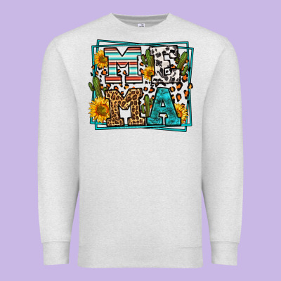 Western Leopard Mema Premium Sweatshirt Designed By Lillyallendesigns
