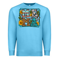 Ocean Blue western leopard mema Premium Sweatshirt - LillyAllenDesigns
