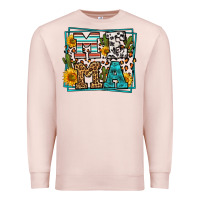 Pale Pink western leopard mema Premium Sweatshirt - LillyAllenDesigns