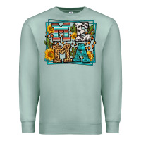 Seafoam western leopard mema Premium Sweatshirt - LillyAllenDesigns