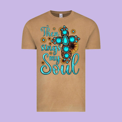 Then Sings My Soul Cross Vintage Tee Designed By Jahusdesignshop