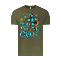 Vintage Olive then sings my soul cross Vintage Tee - JahusDesignShop