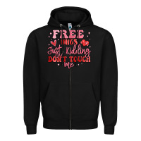 Black free hugs just kidding don't touch me Zipper Hoodie - MaliasSmallBusiness