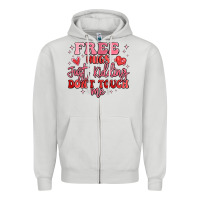 Dove Grey free hugs just kidding don't touch me Zipper Hoodie - MaliasSmallBusiness