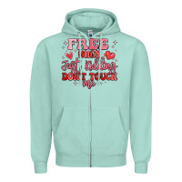 Seafoam free hugs just kidding don't touch me Zipper Hoodie - MaliasSmallBusiness