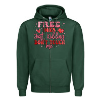 Sports Green free hugs just kidding don't touch me Zipper Hoodie - MaliasSmallBusiness