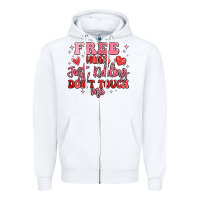 White free hugs just kidding don't touch me Zipper Hoodie - MaliasSmallBusiness
