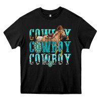 Black cowboy cowboy cowboy Heavy Core Tee - texasbilliewilder