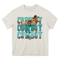 Cream cowboy cowboy cowboy Heavy Core Tee - texasbilliewilder