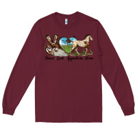Burgundy peace love appaloosa horse Long Sleeve Tee - LillyAllenDesigns