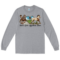 Heather Grey peace love appaloosa horse Long Sleeve Tee - LillyAllenDesigns