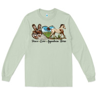 Matcha peace love appaloosa horse Long Sleeve Tee - LillyAllenDesigns