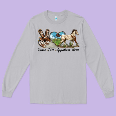 Peace Love Appaloosa Horse Long Sleeve Tee Designed By Lillyallendesigns