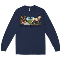 Navy peace love appaloosa horse Long Sleeve Tee - LillyAllenDesigns