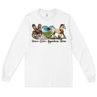 White peace love appaloosa horse Long Sleeve Tee - LillyAllenDesigns