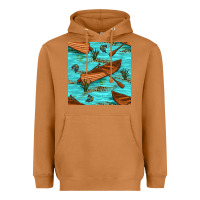 Meerkat Lake Canoe And Fish With Reeds And Leopard Seamless Pattern Bbs Heavyweight Hoodie - BundleAndBundleShop