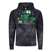 Cloud Black western green truck front view Vintage Hoodie - FaDigitalArtStudio
